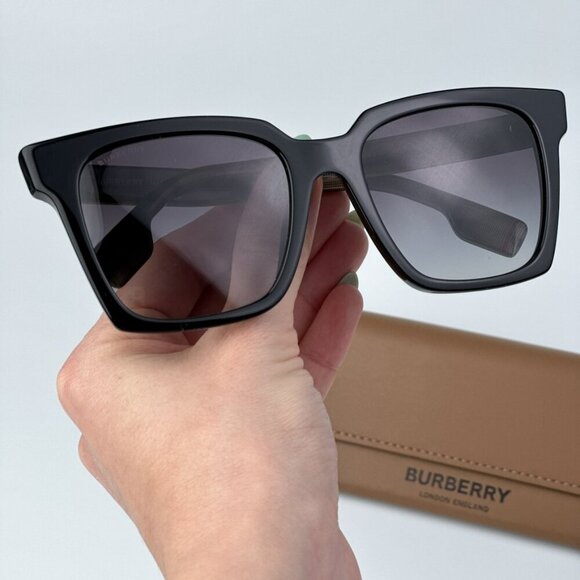 Burberry BE4335 39298G BRAND NEW Sunglasses Black Grey Square Women main image 9
